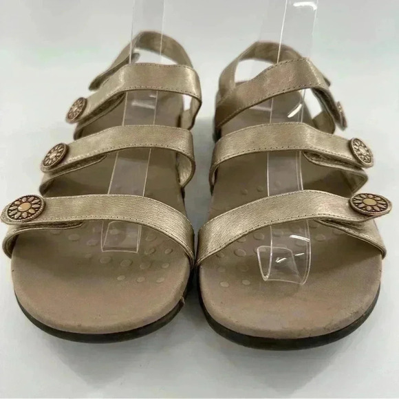 Vionic womens Cathy sandals size 7 38 bronze leather walking comfort orthopedic - Picture 3 of 12